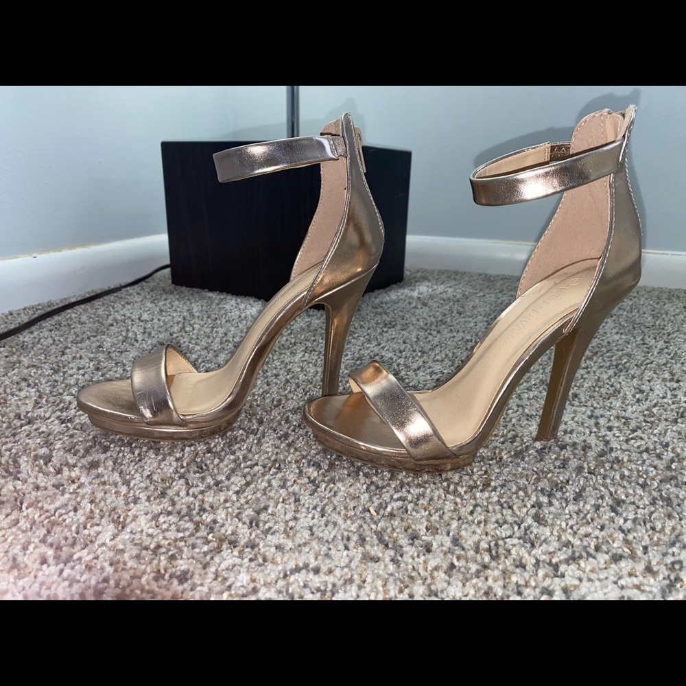 Rose gold high heels